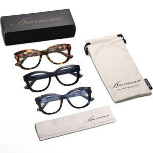 AMOMOMA Retro Oversized Reading Glasses Blue Light Blocking Computer Readers